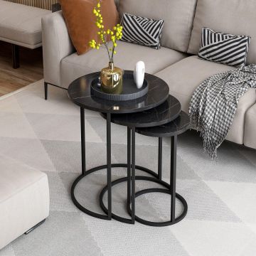 Masuta de Cafea Gloria - Black, Negru, 50x58x50 cm - Negru