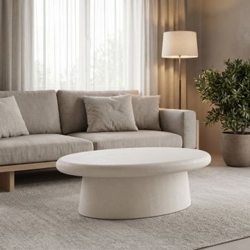 Masuta de cafea Herona, MDF, Alb, 100x60x34 cm - Alb