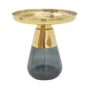 Masuta de cafea Kunlo, Auriu, 50x50x53 cm - Negru