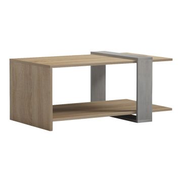 Masuta de cafea Masasi a ciment, Gri Sonoma, 80x50x35 cm - Stejar