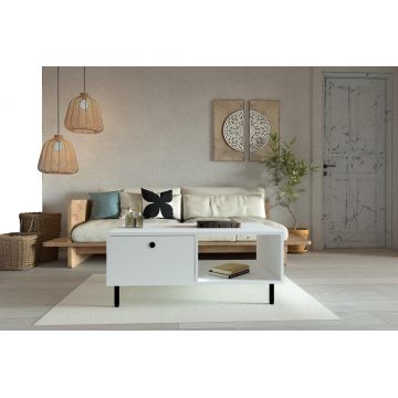 Masuta De Cafea Muslera cu Usa, 100 X 43 X 60 Cm - Alb