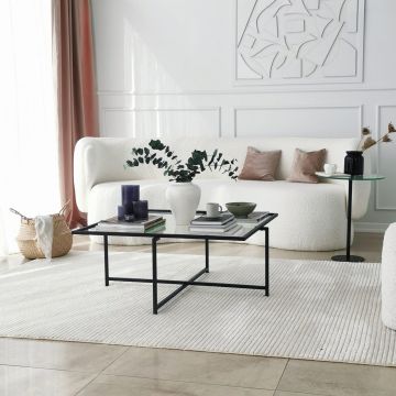 Masuta de cafea Sun S409, Negru, 85x35x85 cm - Negru