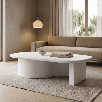 Masuta de cafea Verven, MDF, Alb, 120x60x32 cm - Alb
