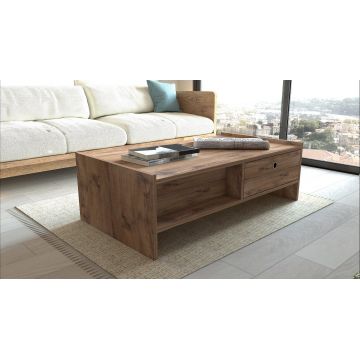 Masuta De Cafea Wesley cu Sertar si Raft, 110 X 35 X 60 Cm - Stejar