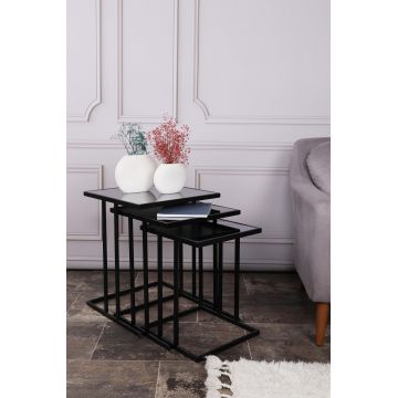 MASUTA DE CAFEA Zen  Nesting Table, Aur, 35x46x35 cm - Negru