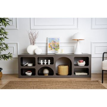 Mobila Lorin, Alb - Antracit, 160x40x51 cm - Antracit