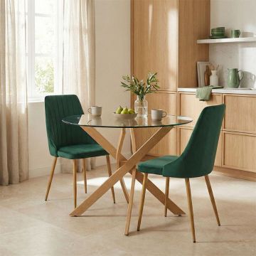 Set masa si scaune Azori Dark green, Verde, 80x75 cm - Verde