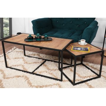 Set masuta de cafea Atlantis, Stejar, 104x50x50 cm , 2 piese - Nuc