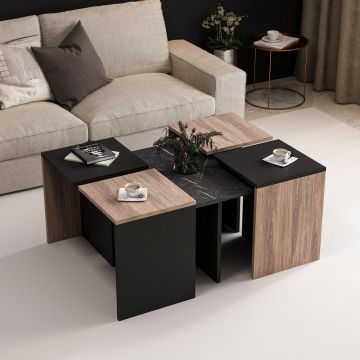 Set Masuta de Cafea Owen, Stejar, 60x42x60 cm - Stejar