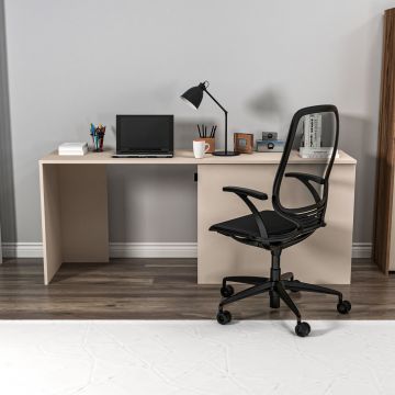 Birou Akser, Diverse culori, 180x47x74 cm - Light walnut - Bej