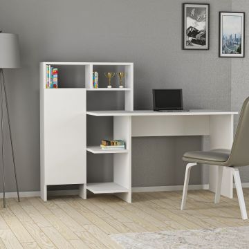 Birou Bugra, Diverse culori, 136x60x112 cm - Alb