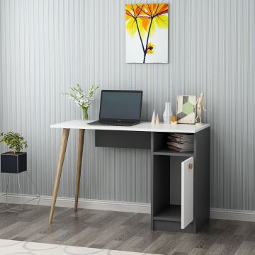 Birou Cannas, Diverse culori, 110x50x74 cm - Alb - Antracit