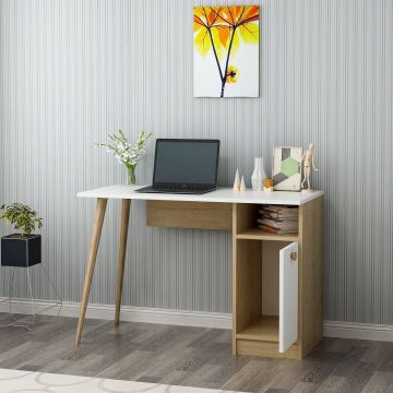 Birou Cannas, Diverse culori, 110x50x74 cm - Alb - Stejar safir
