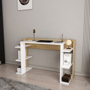 Birou Çinar, Diverse culori, 123x45x77 cm - Alb - Stejar