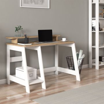 Birou Country, Diverse culori, 120x60x73 cm - Alb - Stejar