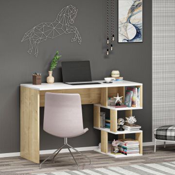Birou Dardanos, Diverse culori, 110x50x74 cm - Alb - Stejar safir