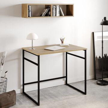 Birou Gama, Diverse culori, 90x60x75 cm - Stejar - Negru