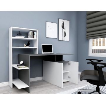 Birou Melis, Diverse culori, 146x60x74 cm - Alb - Antracit