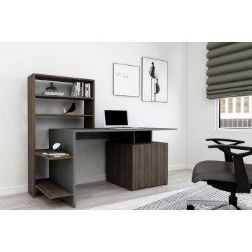 Birou Melis, Diverse culori, 146x60x74 cm - Nuc - Antracit