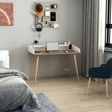 Birou Mir, Dore - Alb, 120x60x88 cm - Auriu - Alb