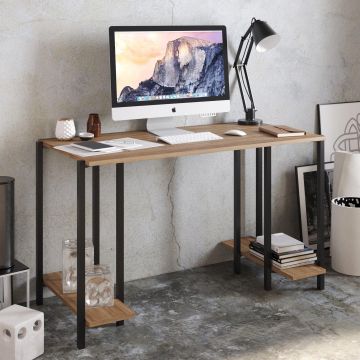 Birou Reader, Diverse culori, 125x60x74 cm - Negru - Nuc