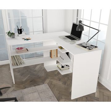 Birou Stylo, Diverse culori, 120x120x74 cm - Alb
