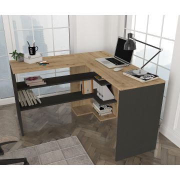 Birou Stylo, Diverse culori, 120x120x74 cm - Sapphire - Antracit