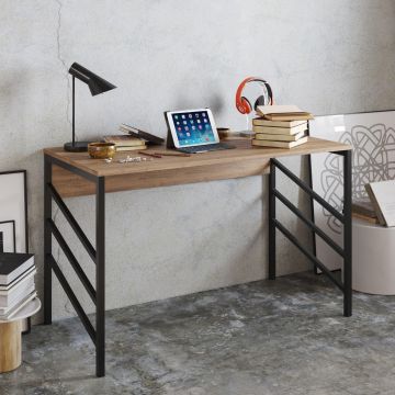 Birou Tuna, Diverse culori, 120x60x75 cm - Nuc - Negru