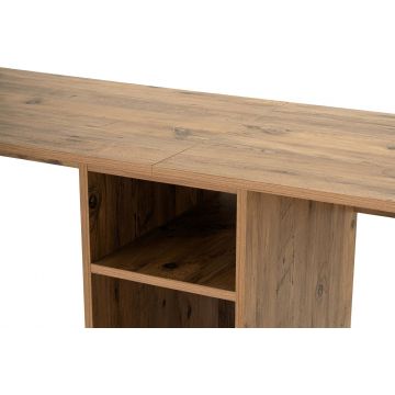 Birou Twin, Diverse culori, 240x60x74 cm - Pin atlantic - Negru