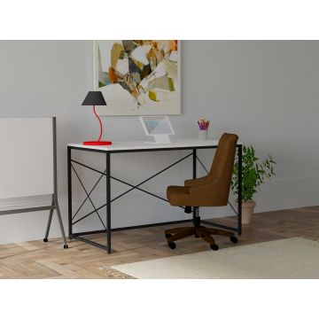 Birou Work, Diverse culori, 121x60x72 cm - Alb - Negru