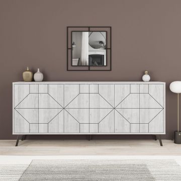 Consola Dune  Living cu 6 Usi 184 x 78 x 35 cm - Alb