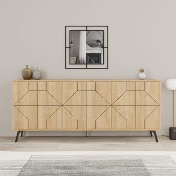 Consola Dune  Living cu 6 Usi 184 x 78 x 35 cm - Stejar