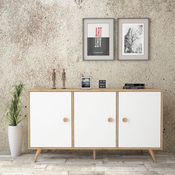 Consolă Holter, 143x79x40 cm - Alb