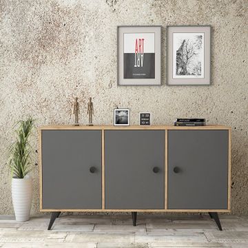 Consolă Holter, 143x79x40 cm - Gri