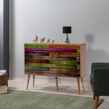 Consolă Mega -  Console 3, Stejar Sonoma, 120x36x90 cm - Multicolor