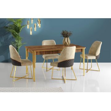 Masă Damla Dining Table, Negru, 144x90x78 cm - arsiv