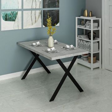 Masă dining Brayn, Diverse culori, 139x80x76 cm - Gri