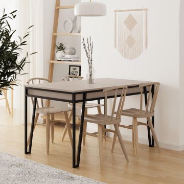 Masă dining extensibilă Pal, Diverse culori, 132x80x76 cm - Maro deschis