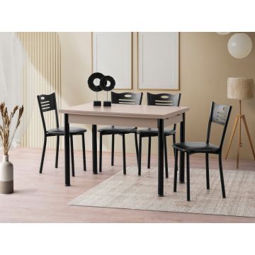 Masă dining extensibilă Polo - 1300, Moca deschis, 110x70x75 cm - Maro