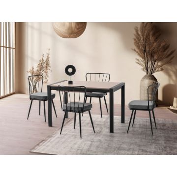 Masă dining extensibilă Silva - 1014, Moca deschis, 120x74x75 cm - Maro