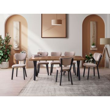 Masă dining Gala - 3022, Nuc, 180x80x79 cm - Nuc