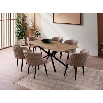 Masă dining Nox - 3001, Stejar, 180x90x79 cm - Stejar