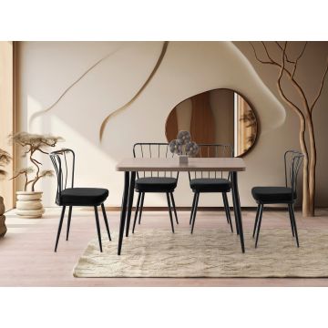 Masă dining Oslo - 3074, Moca deschis, 120x70x75 cm - Maro