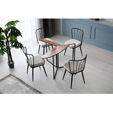 Masă dining Yaprak - 1201, Pin atlantic, 100x100x72 cm - Natural