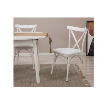 Masă extensibilă cu scaune Oliver, Diverse culori, Diverse configurații, 100x100x75 cm - Alb / 5 bucăți
