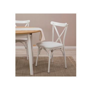 Masă extensibilă cu scaune Oliver, Diverse culori, Diverse configurații, 100x100x75 cm - Alb - Stejar / 5 bucăți