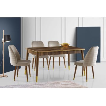 Masă Flora Dining Table, Negru, 146x78x90 cm - arsiv2