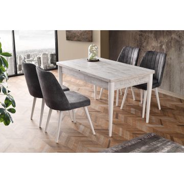 Masă Kelebek Dining Table, Nuc, 130x75x80 cm - Alb