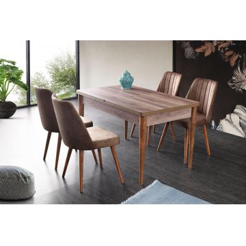Masă Kelebek Dining Table, Nuc, 130x75x80 cm - Multicolor