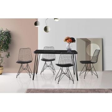 Masă Lagos - 1421, Negru, 120x75x70 cm - Negru